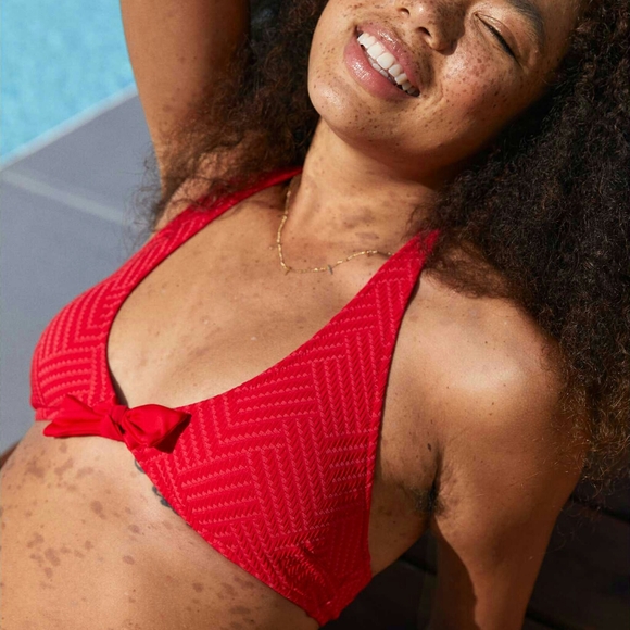aerie Other - 🌱HOST PICK🌱Aerie Jacquard Halter Tie Bikini Top